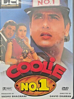 Coolie No.1 Bollywood Hindi Superhit Comedy Movie DVD- Govinda, Karisma, Kader K